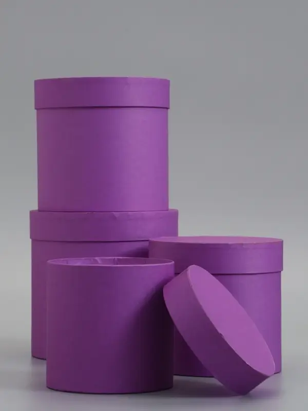 Набор шляпных коробок  4 в 1 "Светлая сирень" 18 &times; 18 ‒14 &times; 14 см