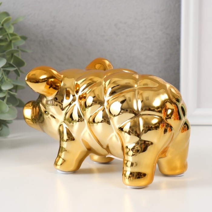 Копилка керамика Копилка керамика "Золотая свинка" каретная стяжка 17,9х11,4х10 см