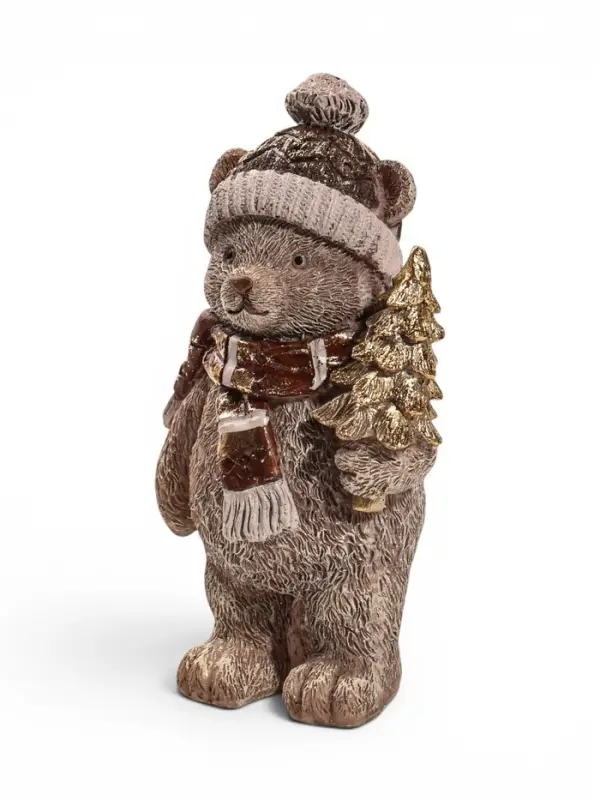 Фигурка &laquo;Серый мишка в шапке&raquo;, 7,5&times;6&times;13.5 см, полистоун