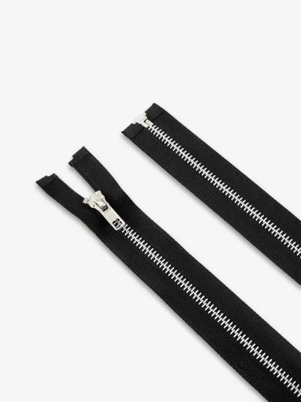 Молния металлическая, №5, разъёмная, замок автомат, 70 см, чёрная