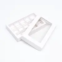 Коробка для 15 конфет, белая, 13.7&times;22&times;3.5 см