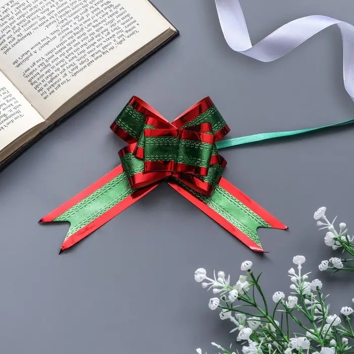 Бант - бабочка №3, красно - зелёный Бант - бабочка №3, красно - зелёный