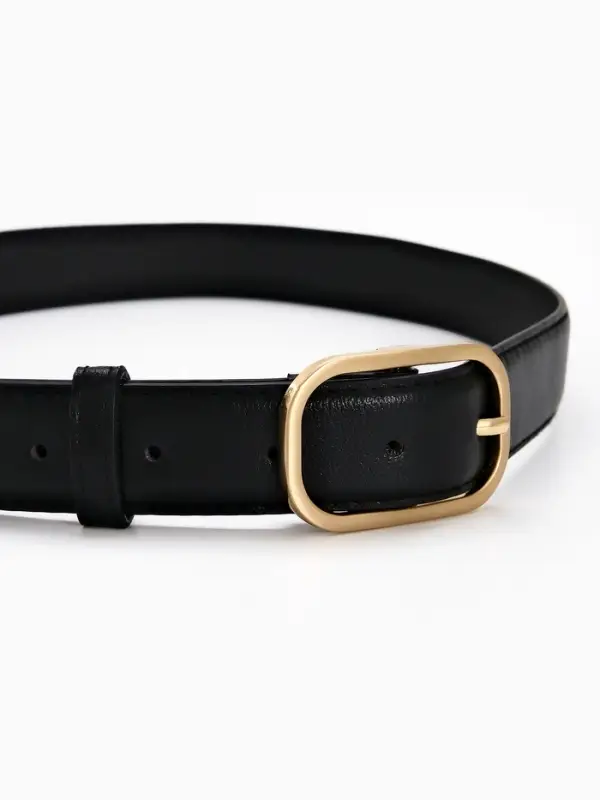 Ремень женский, 110&times;3 см, классическая пряжка металл, чёрный