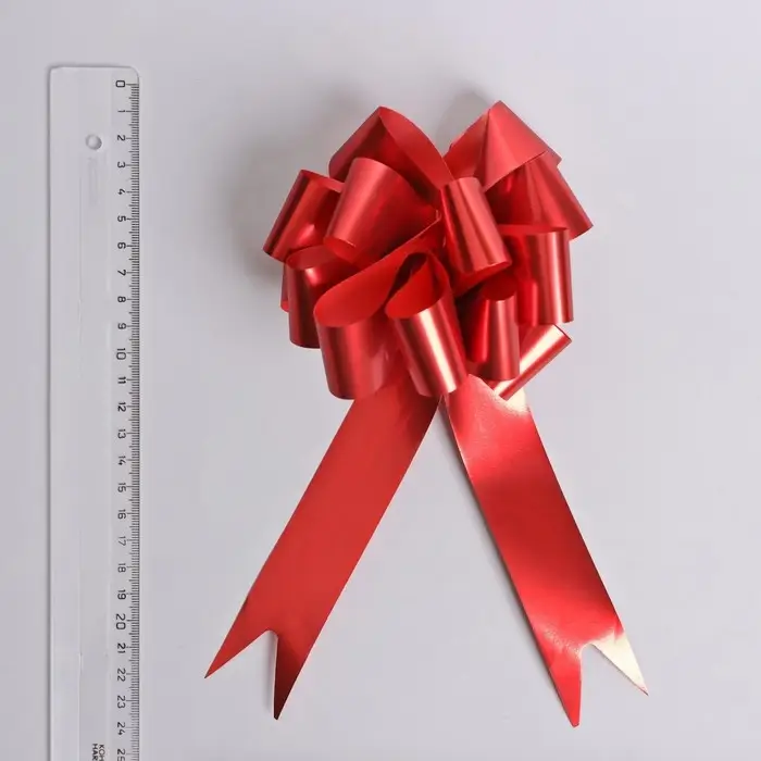 Бант - шар №3 металлик, красный Бант - шар №3 металлик, красный