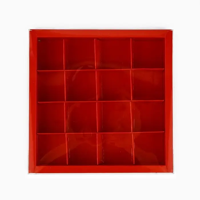 Коробка под 16 конфет новогодняя с ячейками &laquo;Снежные домики&raquo;, 19&times;19&times;3 см