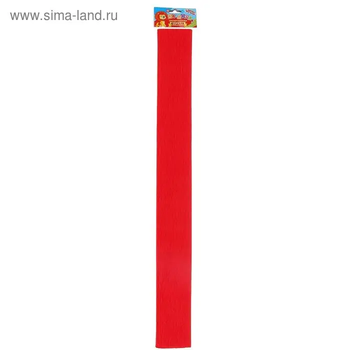 Бумага крепированная 50 х 200 см, в рулоне, 32 г/м2, красная