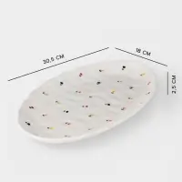 Блюдо сервировочное &laquo;Уютный дом. Тюльпаны&raquo;, 30.5&times;18&times;2.5 см, керамика, белая