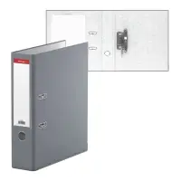 Папка-регистратор А4, 70 мм, ErichKrause &laquo;Бизнес&raquo;, собранный, серый, пластиковый карман, металлический кант, картон 2 мм, вместимость 450 листов