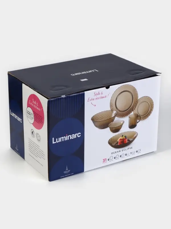Столовый сервиз Luminarc Ocean Eclipse, 31 предмет, стекло, коричневый
