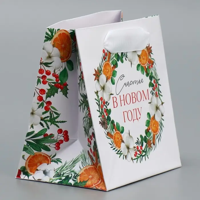 Пакет подарочный новогодний ламинированный квадратный «Счастье», 14 х 14 х 9 см Пакет подарочный новогодний ламинированный квадратный «Счастье», 14 х 14 х 9 см