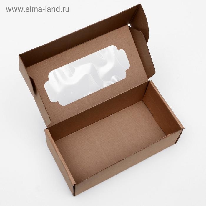 Коробка самосборная, с окном, бурая, 23 х 12 х 8 см Коробка самосборная, с окном, бурая, 23 х 12 х 8 см