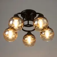 Светильник потолочный BayerLux &laquo;Айрис&raquo;, 5&times;Е27, 40 Вт, чёрный, 47&times;47&times;23 см