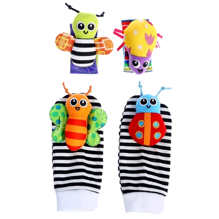 Набор погремушек «Носочки и браслетики», 4 шт Набор погремушек «Носочки и браслетики», 4 шт