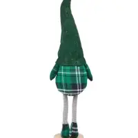 Фигура текстиль «Гном в зелёном» 54 см, 1 LED, от батареек AG13×3, свечение тёплое белое