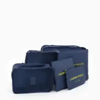 Дорожный набор органайзеров-косметичек на молниях, 6 в 1, синий