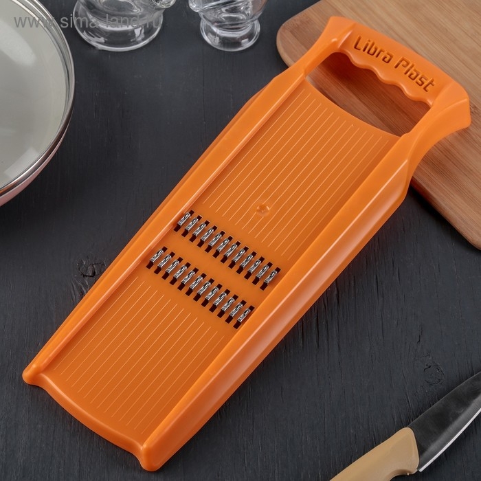 Тёрка для корейской моркови, 33×12 см, с широкой ручкой, цвет оранжевый Тёрка для корейской моркови, 33×12 см, с широкой ручкой, цвет оранжевый