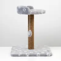 Когтеточка малая &laquo;Арена&raquo;, 36&times;36&times;50 см, с игрушкой, джут, серая