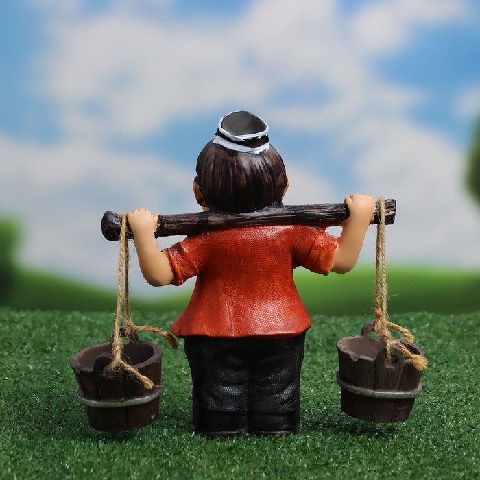 Садовая фигура  Садовая фигура "Дедушка с ведрами" 20х7х19см