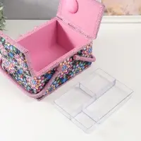 Шкатулка для рукоделия и шитья &laquo;Цветы калейдоскопа&raquo;, хранение ниток, иголок, мелочи, 19&times;26&times;14.5 см