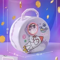 Копилка для денег с сейфовым замком &laquo;Космос&raquo;, металл, 8&times;15&times;15 см, МИКС