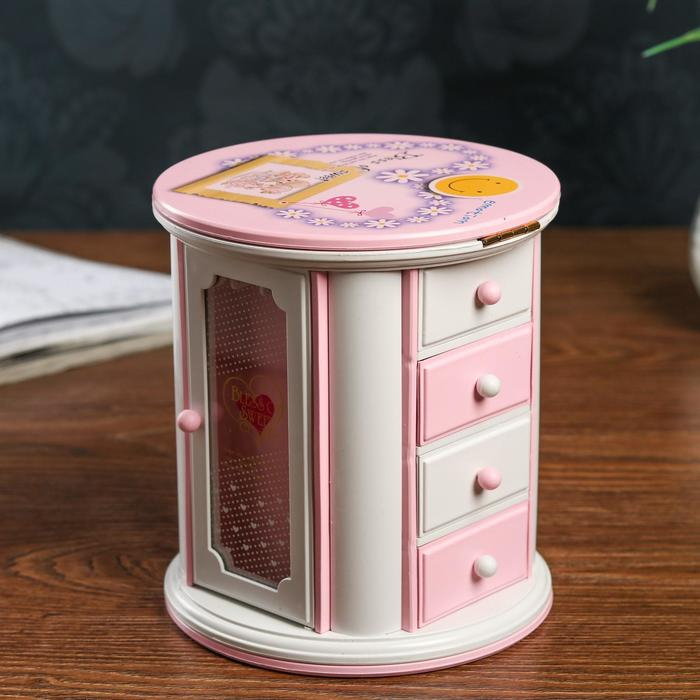 Шкатулка музыкальная круглая механическая 17х15 см Шкатулка музыкальная круглая механическая 17х15 см