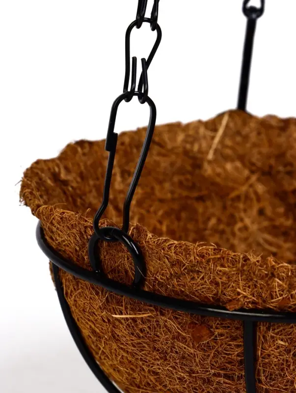 Кашпо подвесное d=15 см, с кокосовым вкладышем Кашпо подвесное d=15 см, с кокосовым вкладышем "Полусфера"