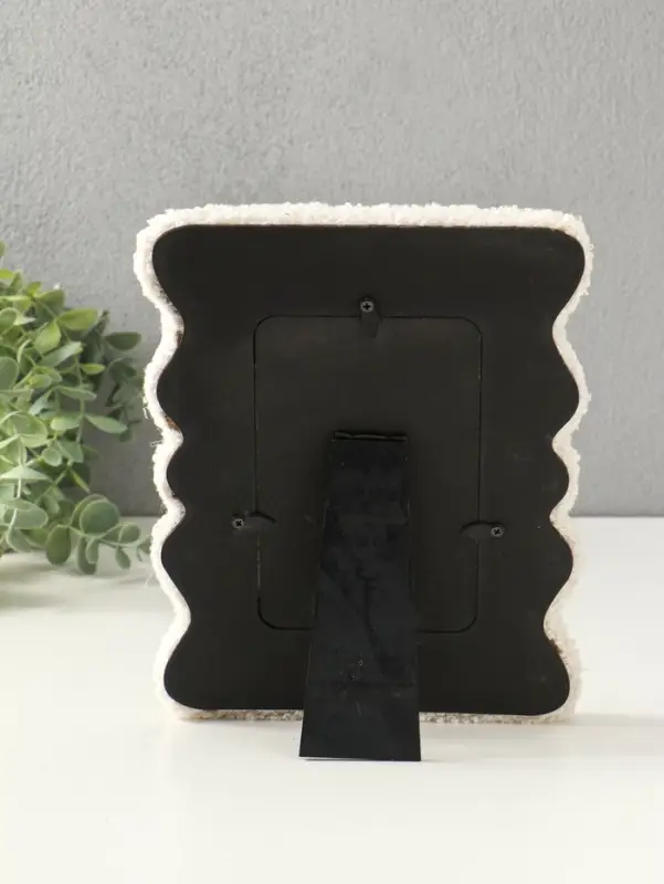 Фоторамка МДФ, иск. мех 9х14 см "Плюш" белая 22,5х18х2 см