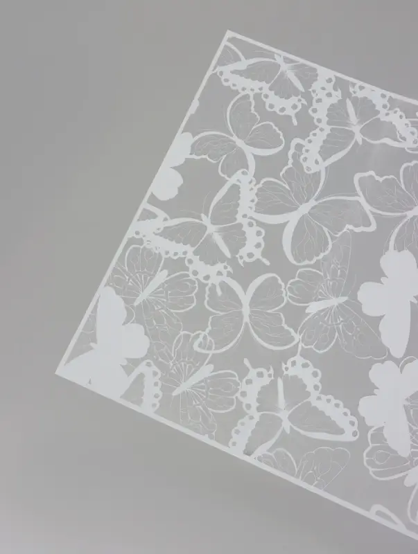 Пленка для цветов и букетов &laquo;Бабочки&raquo;, белая, матовая, 57&times;57 см