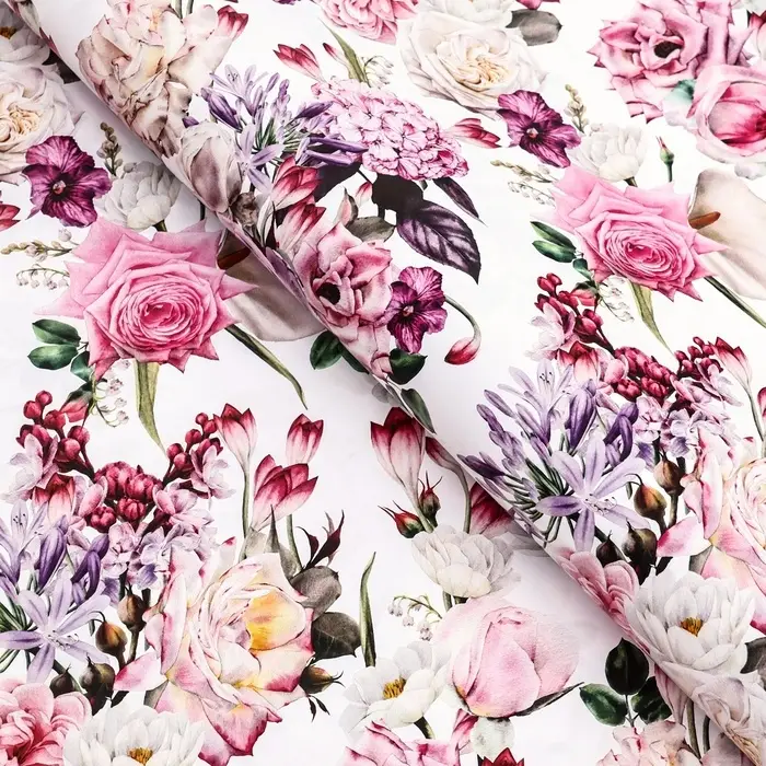 Бумага упаковочная глянцевая двусторонняя &laquo;Букет&raquo;, 100&times;70 см