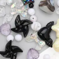 Бусины &laquo;Микс&raquo;, набор 50 г, чёрно-белые