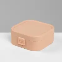 Шкатулка - органайзер для хранения украшений, 9&times;9&times;3.8 см, розовая