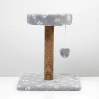 Когтеточка малая &laquo;Арена&raquo;, 36&times;36&times;50 см, с игрушкой, джут, серая