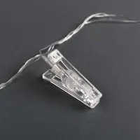 Гирлянда &laquo;Нить&raquo; 4.5 м с насадками &laquo;Прищепки&raquo;, IP20, прозрачная нить, 20 LED, свечение RG/RB, мигание, 220 В