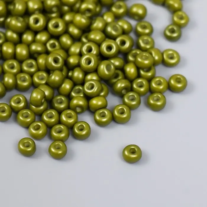 Бисер стекло 6/0  Бисер стекло 6/0 "Тёмно-оливковый" 15 гр