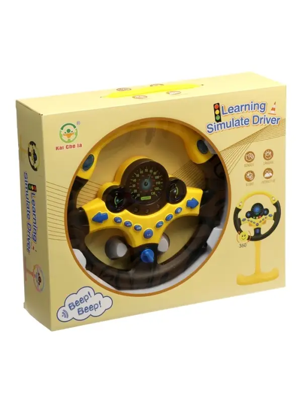 Руль музыкальный "Cупер водитель" с кронштейном, свет, звук