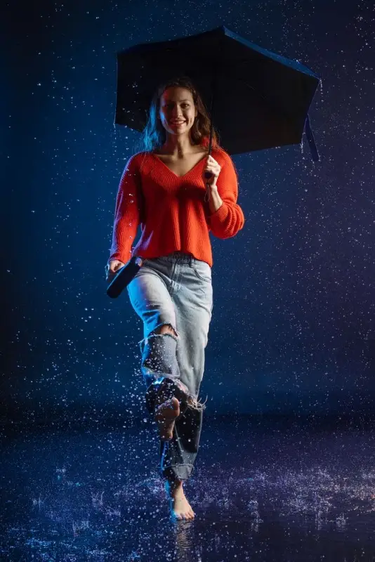 Зонт складной Color Action, в кейсе, черный Зонт складной Color Action, в кейсе, черный