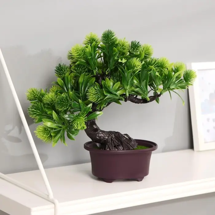 Бонсай искусственный в горшке &laquo;Пушистоцвет&raquo;, 12&times;22 см, МИКС