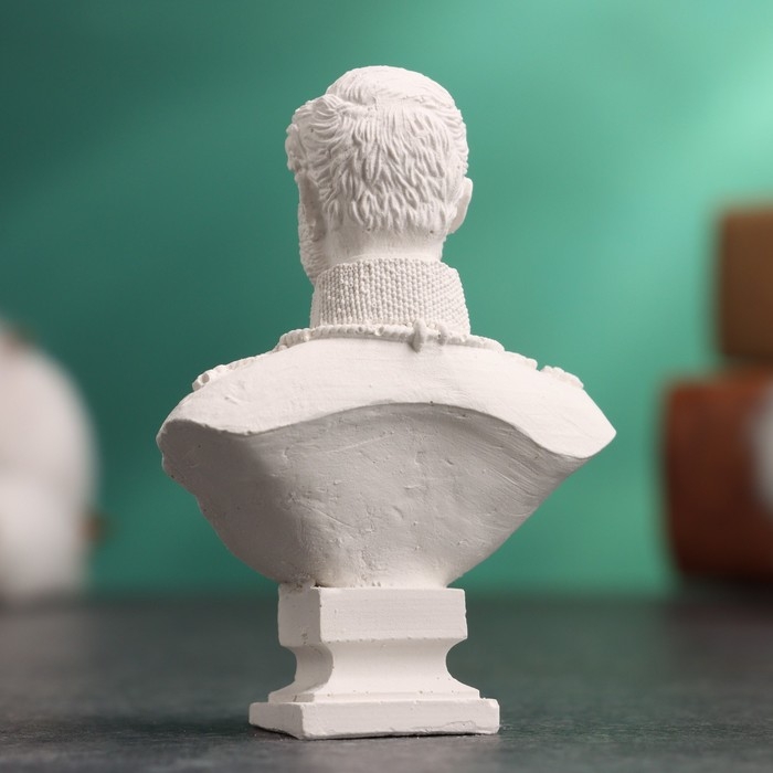 Бюст Бюст "Император Александр II" белый, 4,5х2х6см