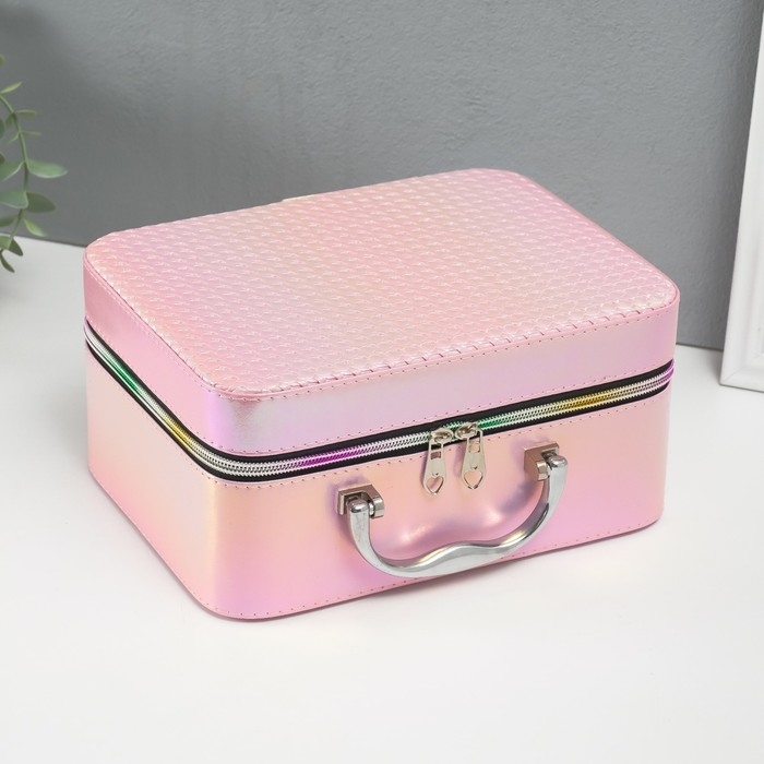 Шкатулка кожзам с зеркалом Шкатулка кожзам с зеркалом "Плетение" розовая н-р 3 шт 19,4х12,5х8 22х16х9 11,5х24,5х18,5 см