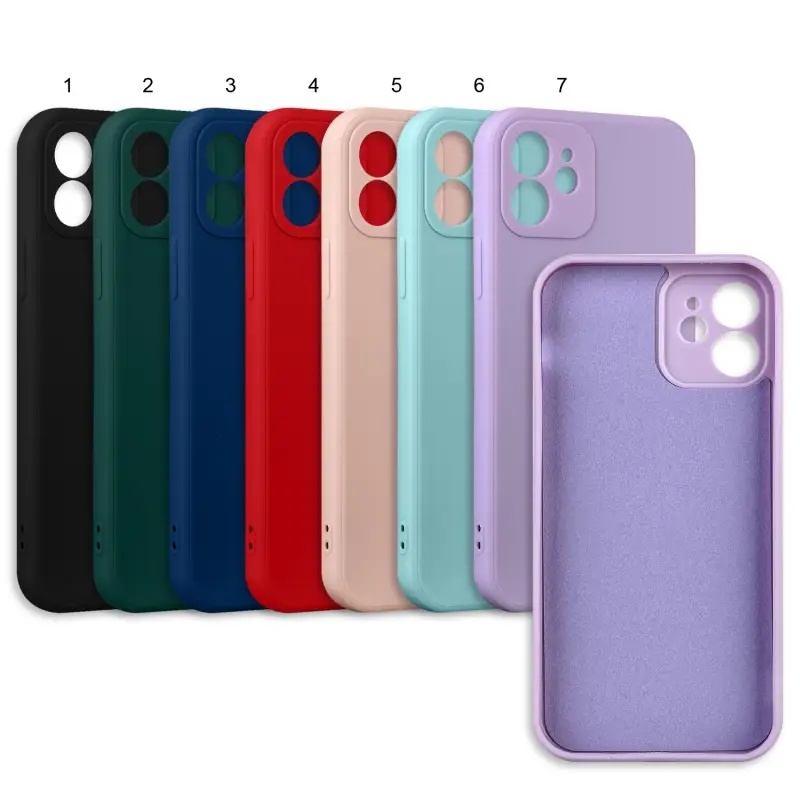 Чехол для iPhone 12 цветной силикон