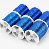 Нитки металлизированные, 91&plusmn;1 м, набор 6 шт., синие