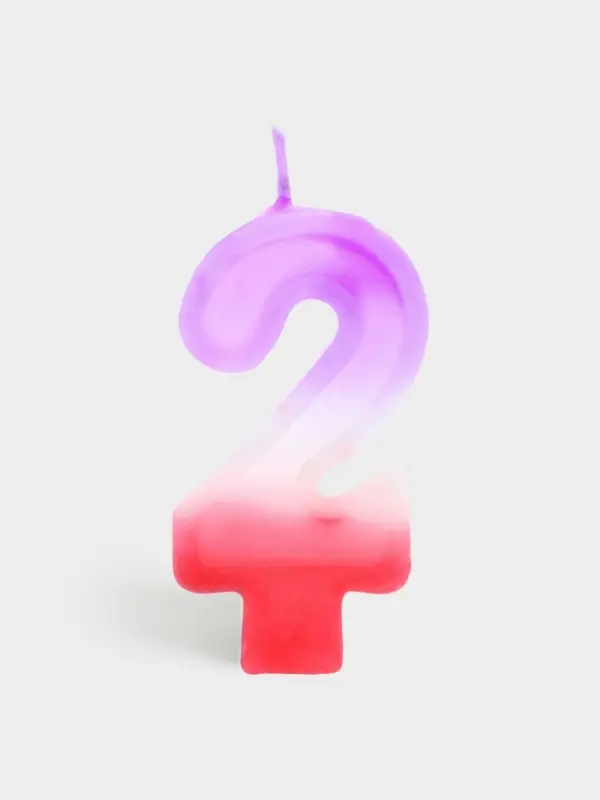 Свеча цифра для торта &laquo;2&raquo;, 8&times;3.75&times;1 см