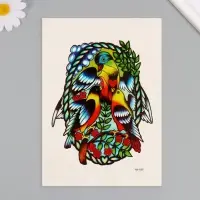 Переводная тату на тело цветная &laquo;Птицы арт&raquo;, 26.1&times;14.6 см