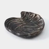 Тарелка &laquo;Ракушка&raquo;, 26&times;23&times;3 см, дерево джати, тёмно-коричневая