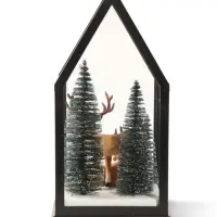 Фигурка светодиодная &laquo;Олени в лесу&raquo;, новогодняя, 3хАА, музыка, свет, USB, 13.3&times;13&times;28 см