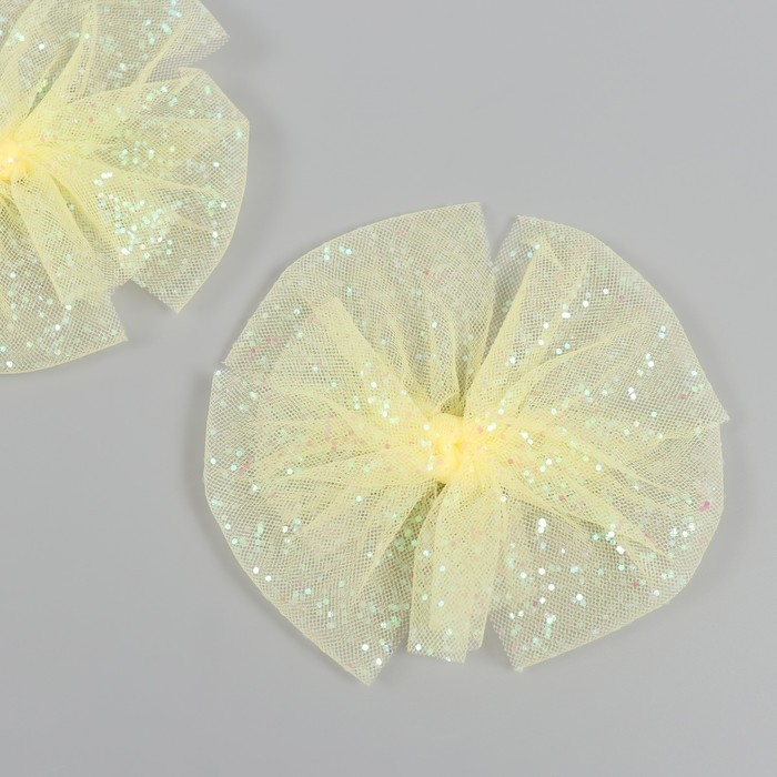 Декор для творчества Декор для творчества "Бант из Фатина" жёлтый, 9 см (набор 2 шт)