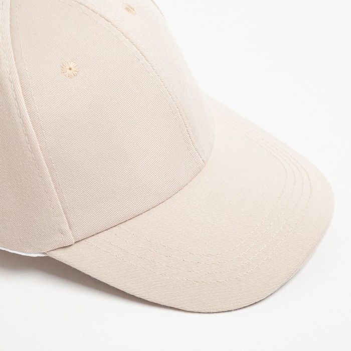 Кепка однотонная MINAKU, цвет экрю, р-р 52-54