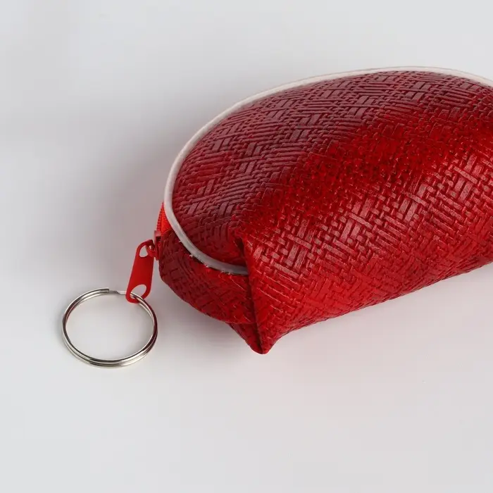 Кошелёк-монетница на молнии, 9&times;2.5&times;6.5 см, красный