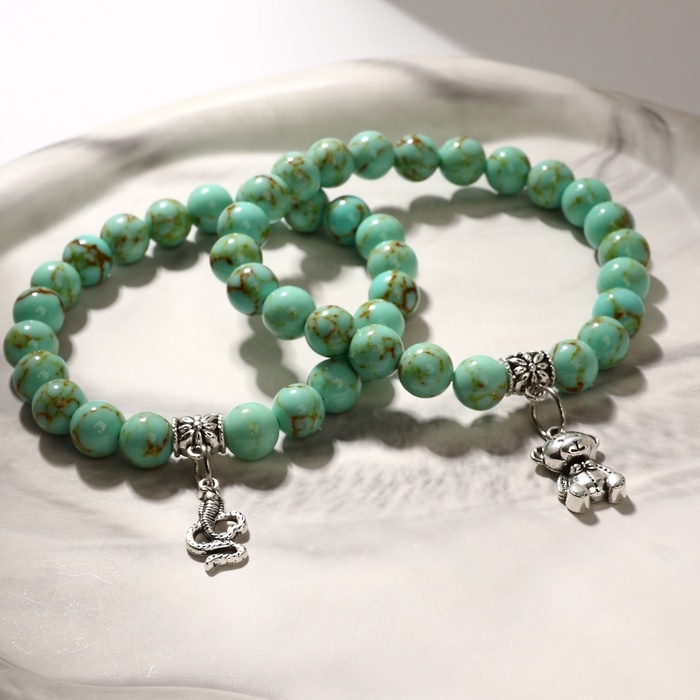 Браслет с подвеской МИКС шар №8 «Старая Бирюза» Браслет с подвеской МИКС шар №8 «Старая Бирюза»