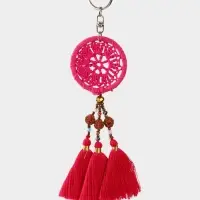 Брелок "Ловец снов" 19 см, цв. ярко-розовый Брелок "Ловец снов" 19 см, цв. ярко-розовый